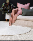 Zebra Vincent White Wash Round Rug