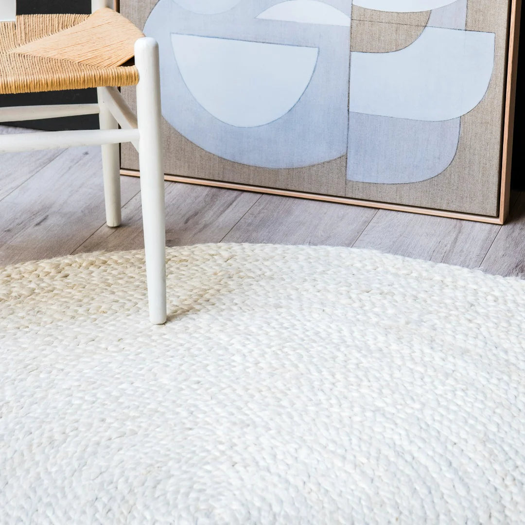Zebra Vincent White Wash Round Rug