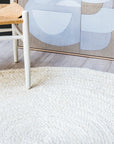 Zebra Vincent White Wash Round Rug