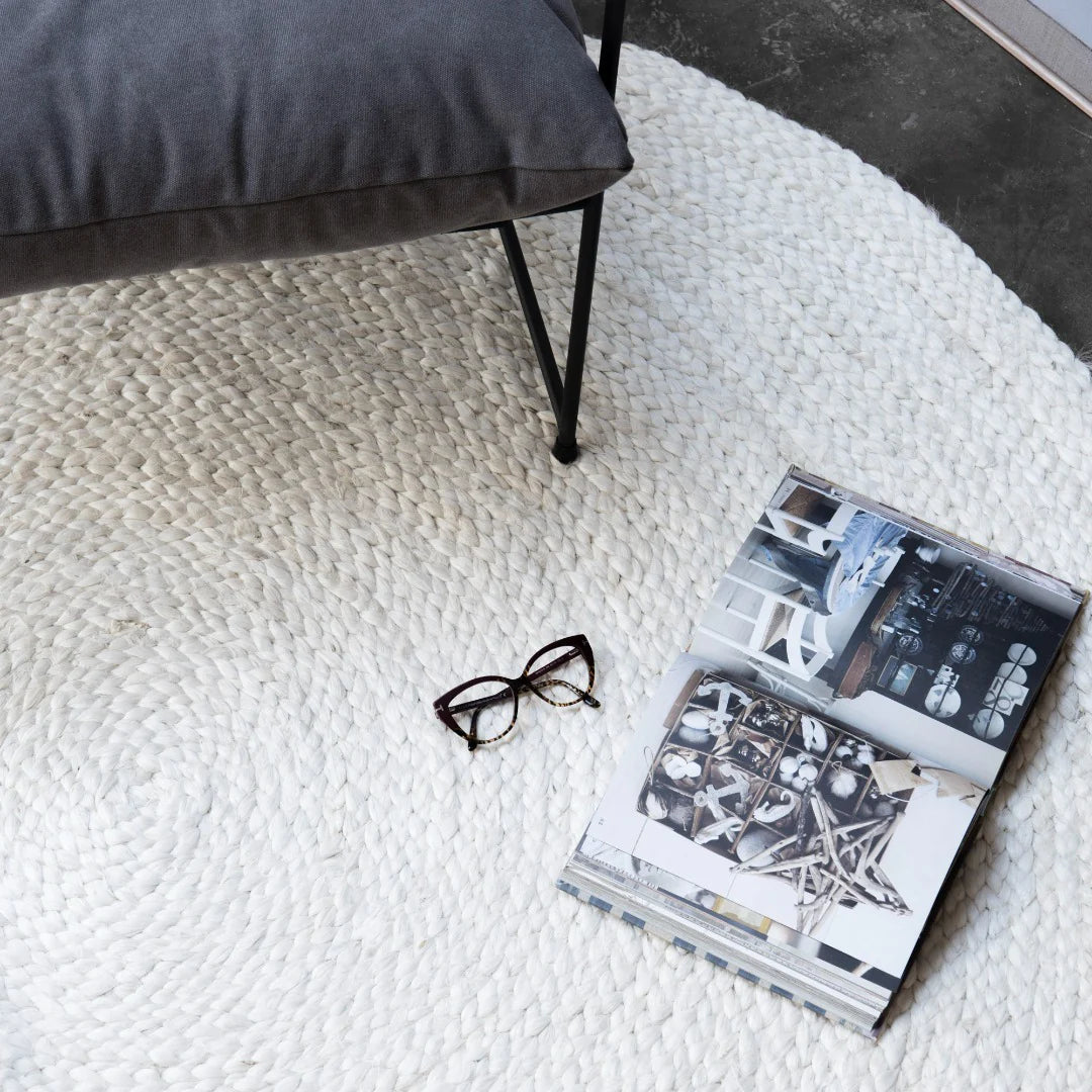 Zebra Vincent White Wash Round Rug