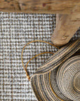 Zebra Carter Wool/Jute Rug - White/Grey