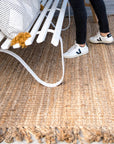 Zebra Natural Jute Rug with Fringe