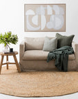 Zebra Natural Braided Jute Round Rug