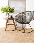 Zebra Natural Braided Jute Round Rug