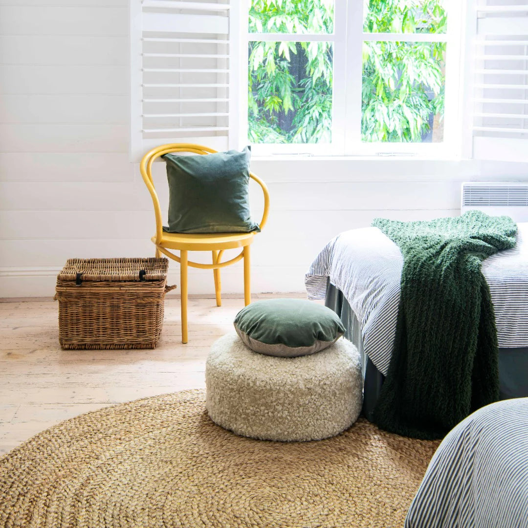Zebra Natural Braided Jute Round Rug