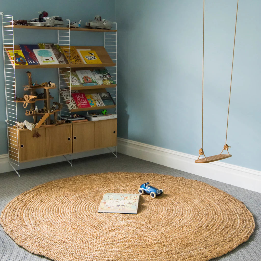 Zebra Natural Braided Jute Round Rug