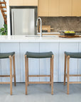 Paloma Flat Leather Saddle Stool