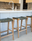 Paloma Woven Leather Saddle Stool