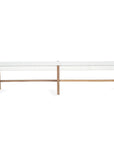 Saba White Woven Bench
