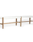 Saba White Woven Bench
