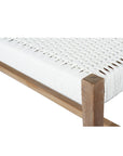 Saba White Woven Bench