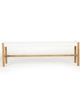 Saba White Woven Bench