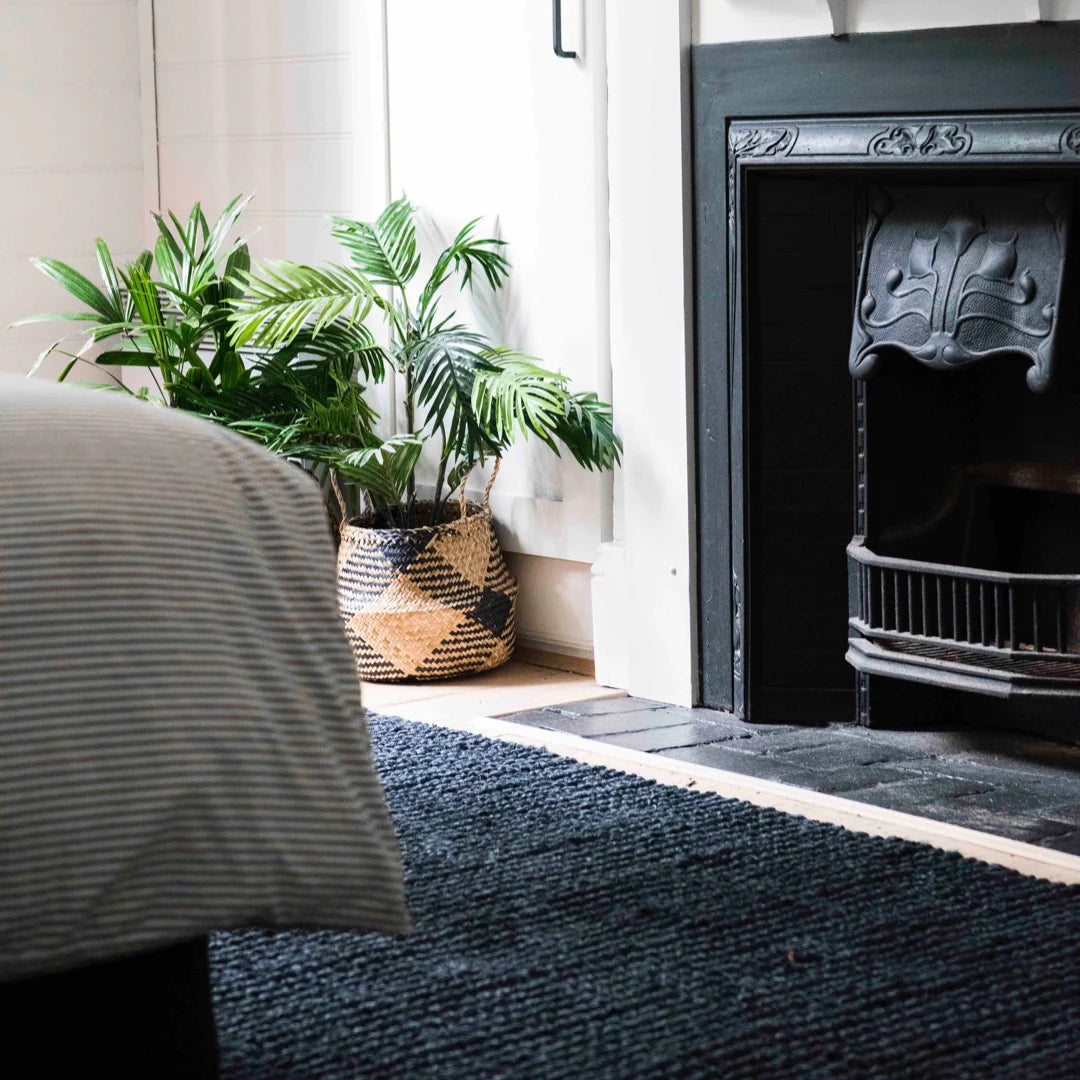 Zebra Graphite Jute Rug