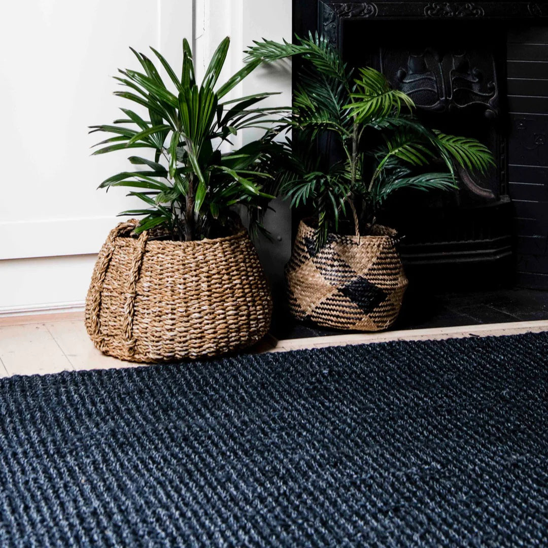 Zebra Graphite Jute Rug