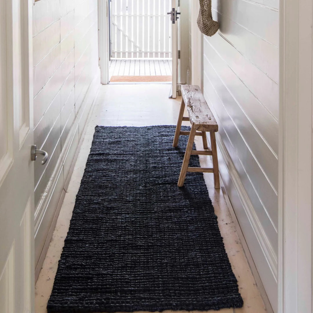 Zebra Graphite Jute Runner