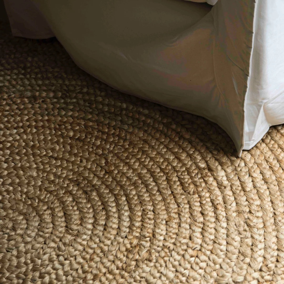 Zebra Natural Braided Jute Round Rug