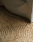 Zebra Natural Braided Jute Round Rug
