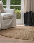 Zebra Natural Braided Jute Round Rug