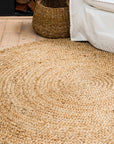 Zebra Natural Braided Jute Round Rug