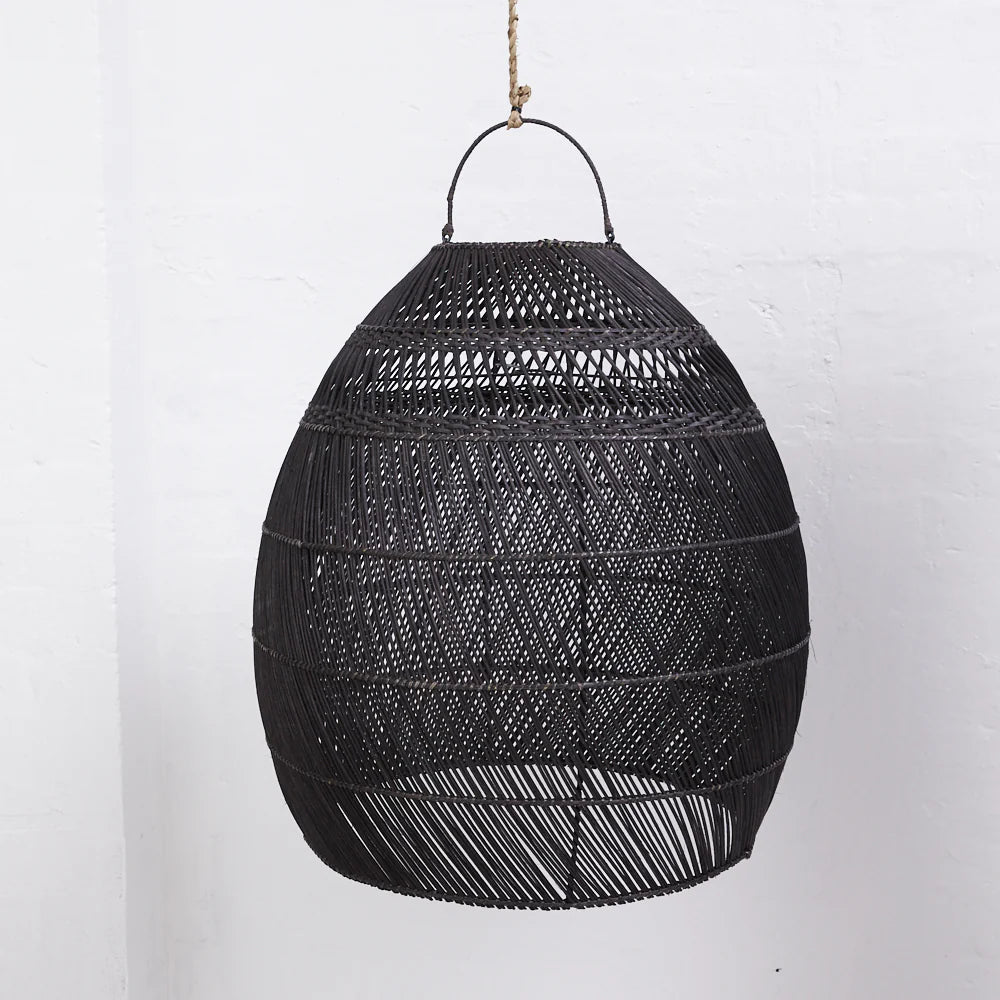 Large black deals rattan light shade