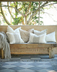 Eadie Coco Linen Cushion - White/Natural