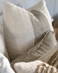 Eadie Coco Linen Cushion - White/Natural