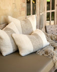 Eadie Coco Linen Cushion - White/Natural