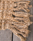 Zebra Natural Jute Rug with Fringe
