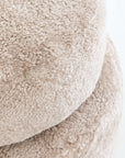 Curly Round Ottoman - Oatmeal