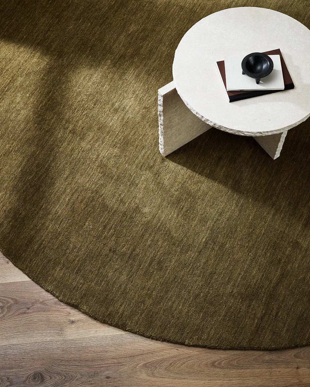 Baya Sandringham Moss NZ Wool Round Rug