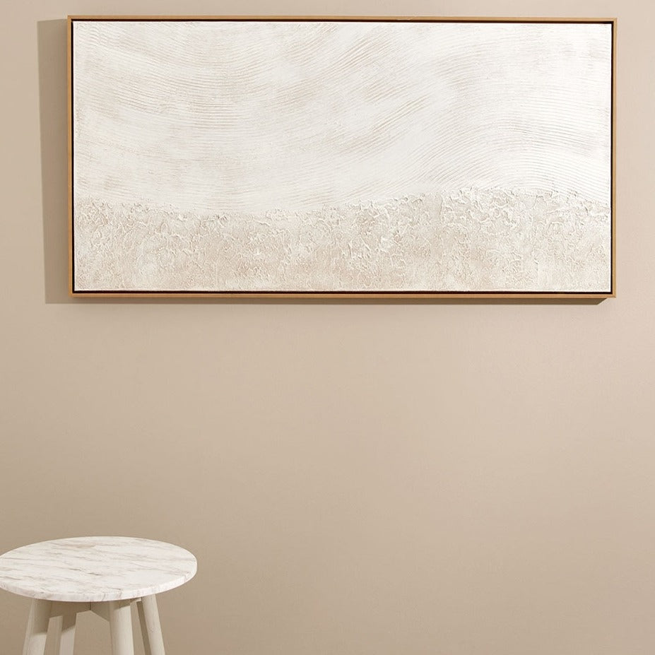 Sea Foam Framed Painting - White