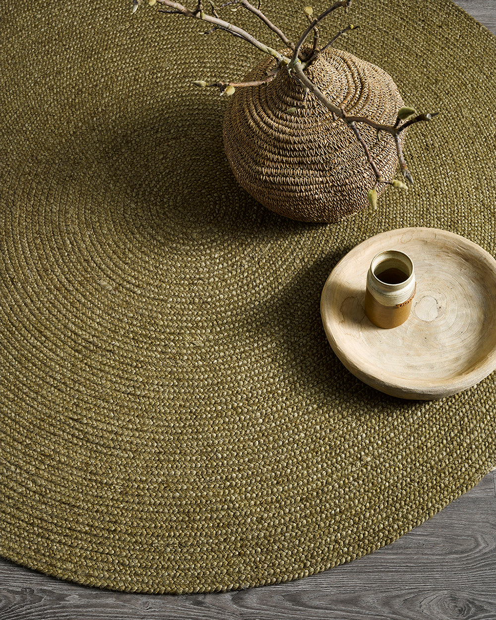 Baya Tairua Moss Green Round Rug