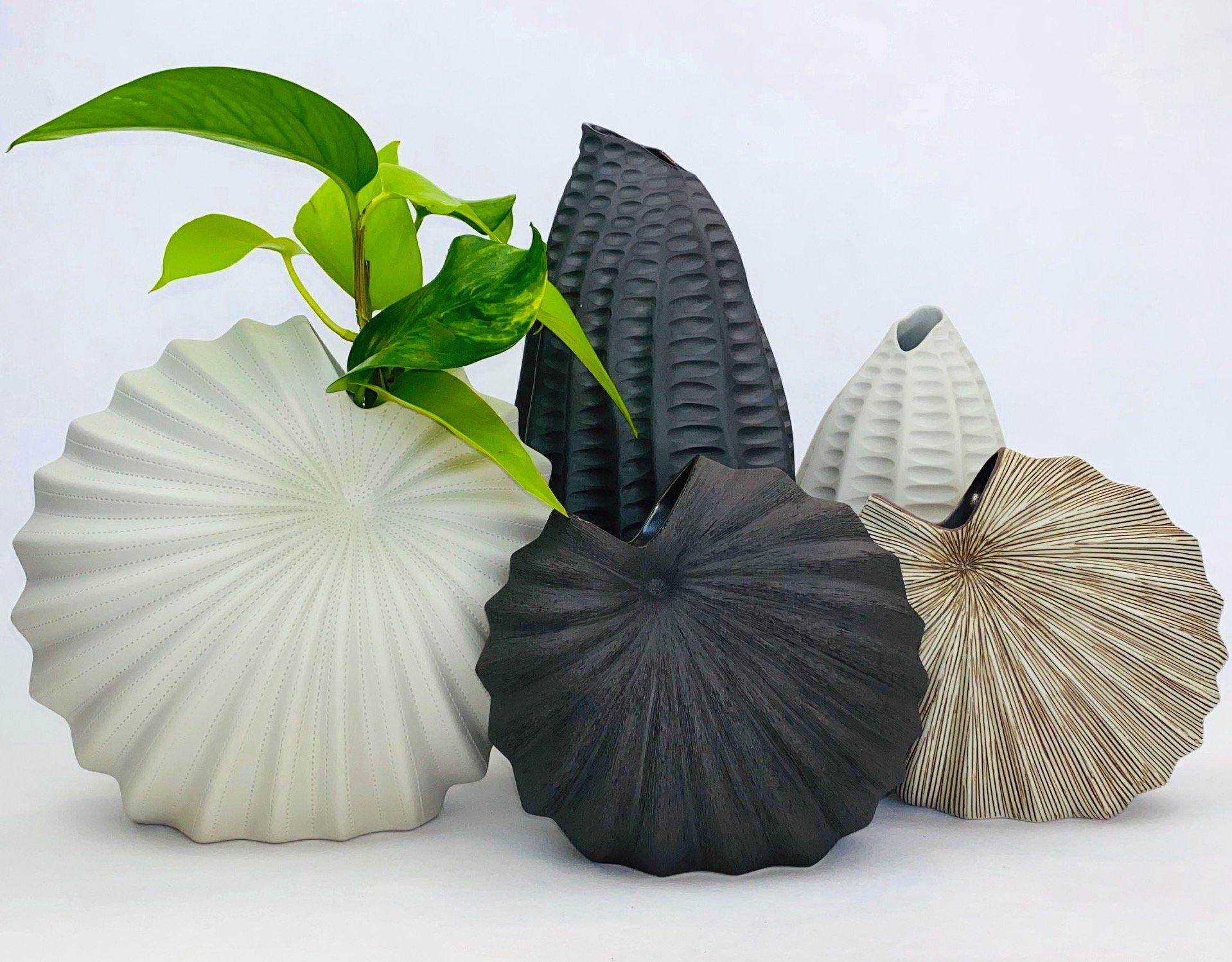 Spiral Vase - Chalk Etch