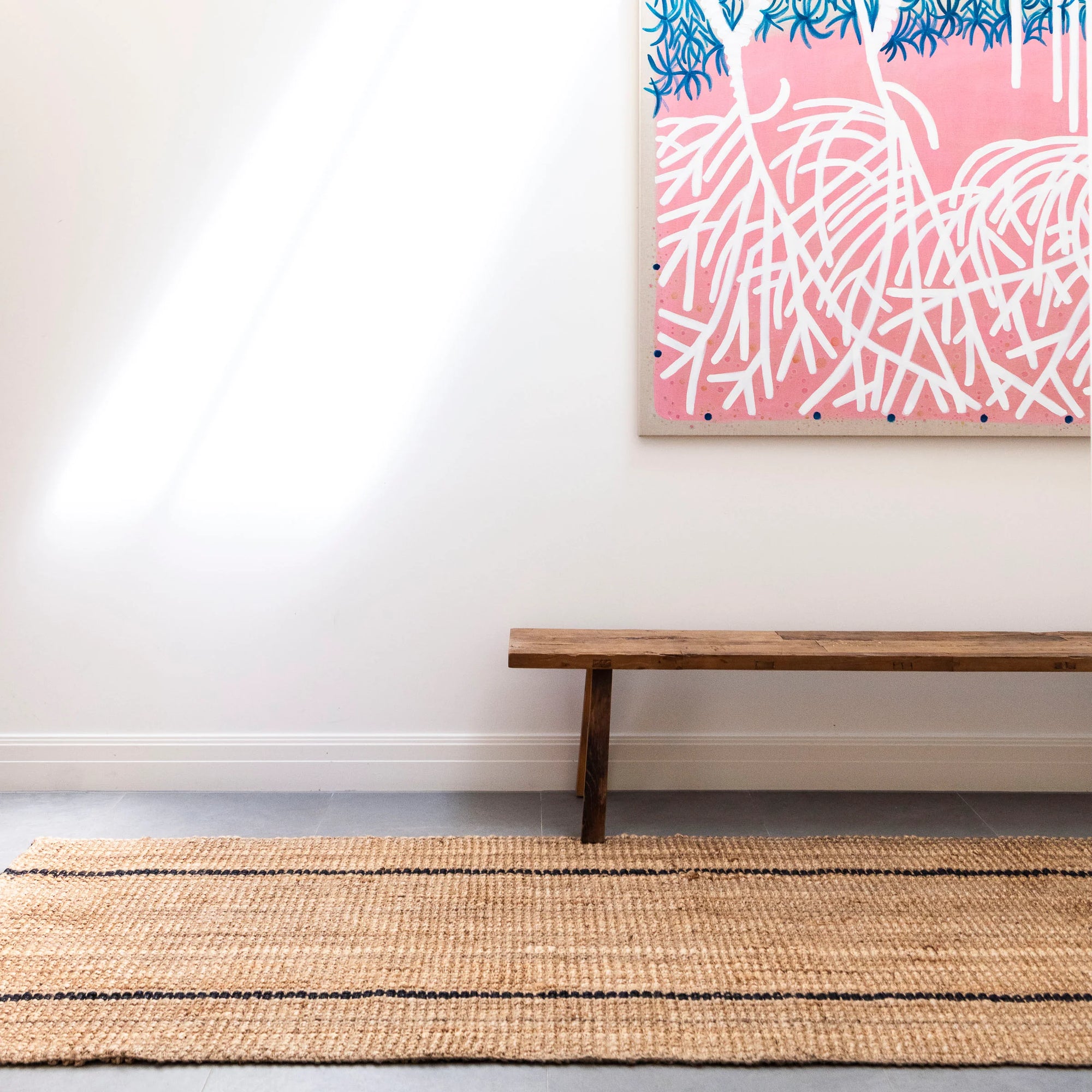 Zebra Bailey Stripe Jute Runner