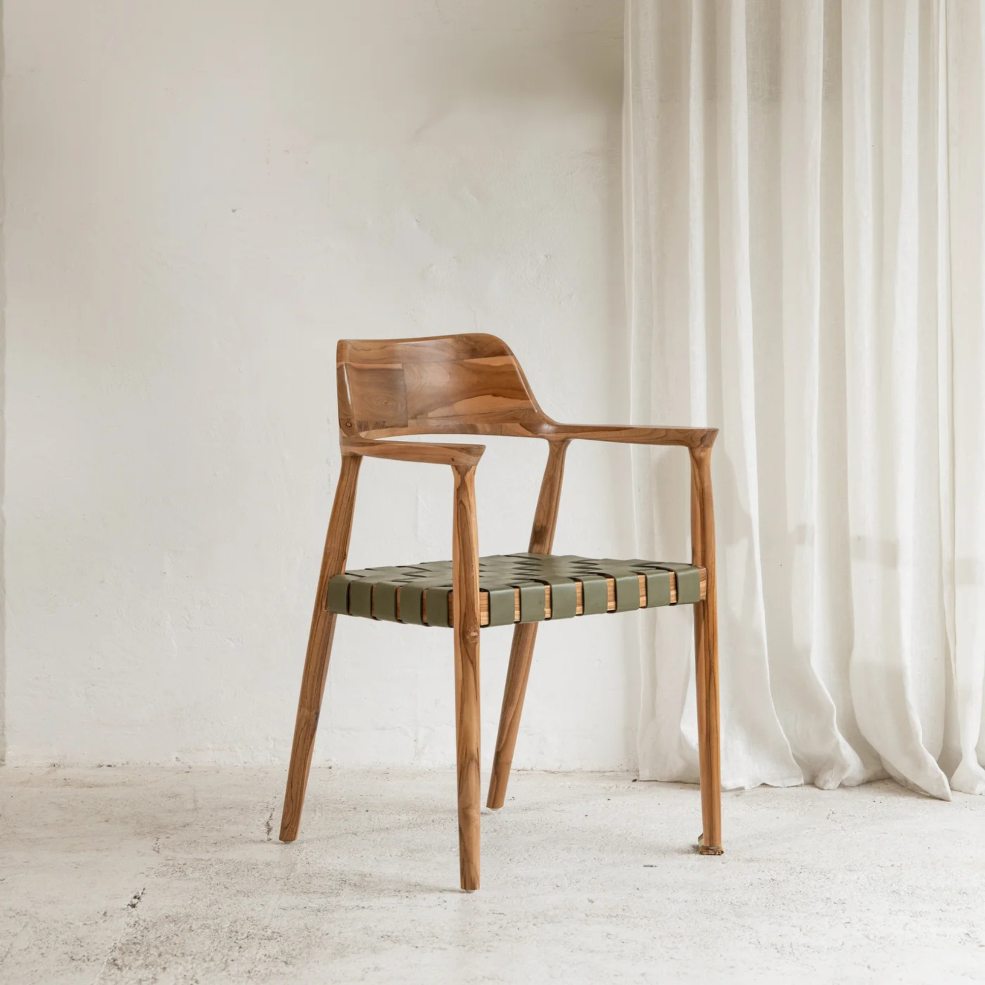 Vivica Dining Chair - Olive Leather