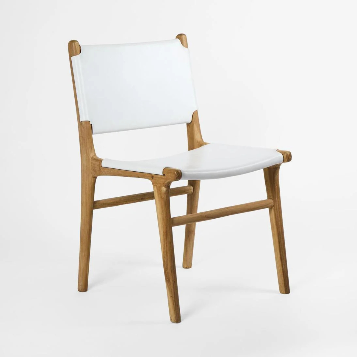 Kempsey Leather Backed Dining Chair - White