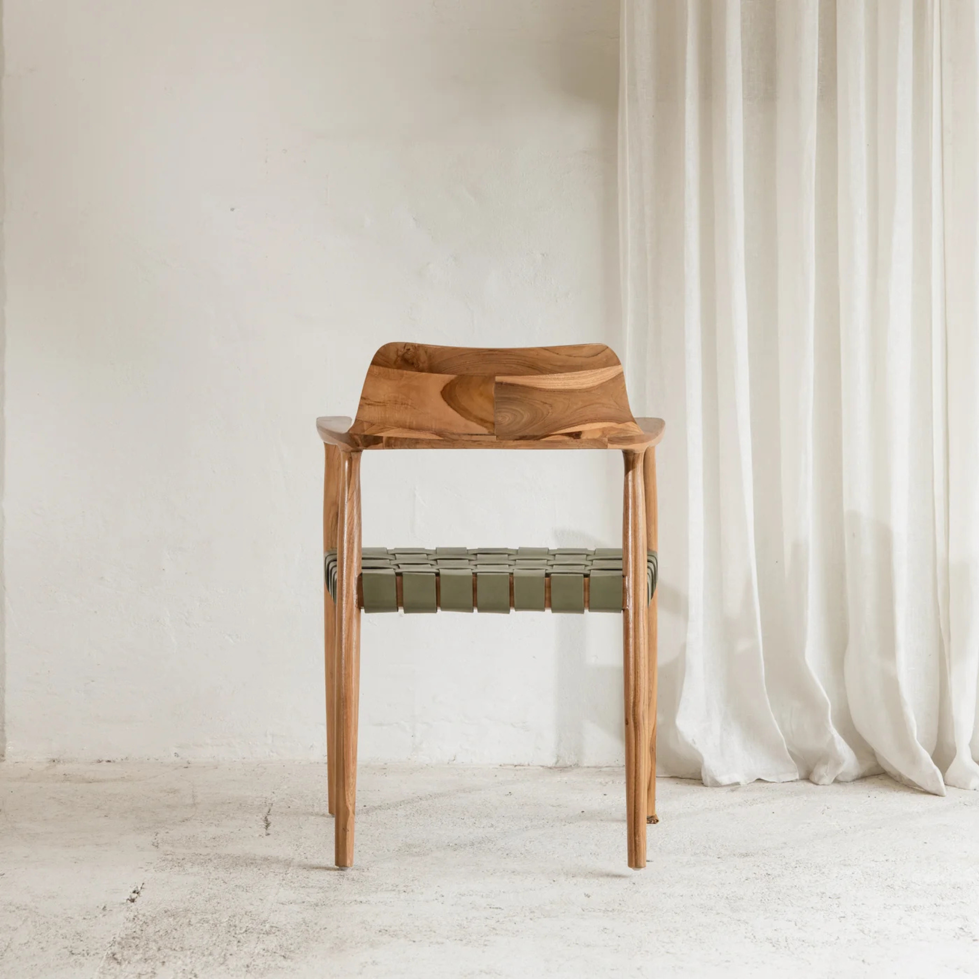 Vivica Dining Chair - Olive Leather