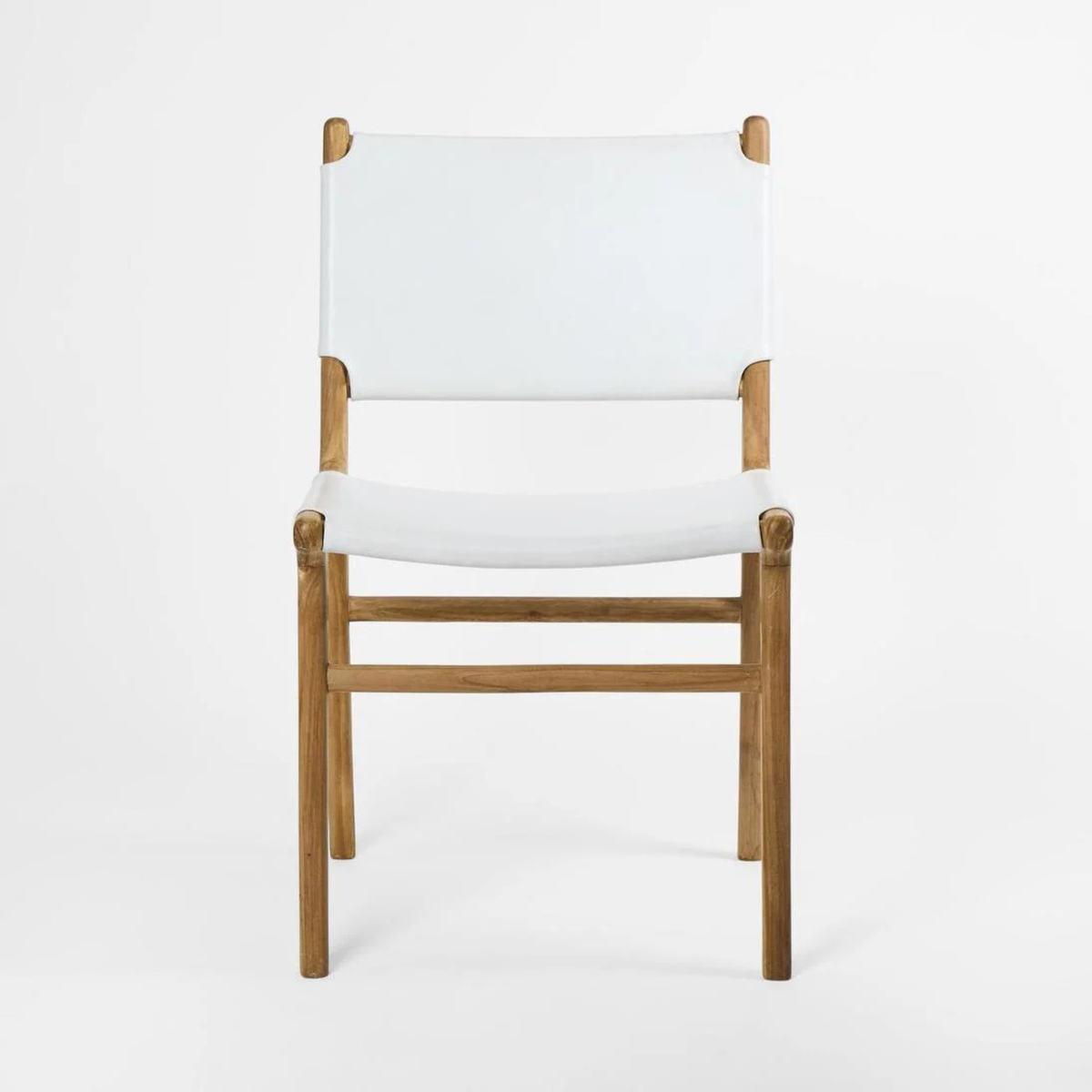 Kempsey Leather Backed Dining Chair - White