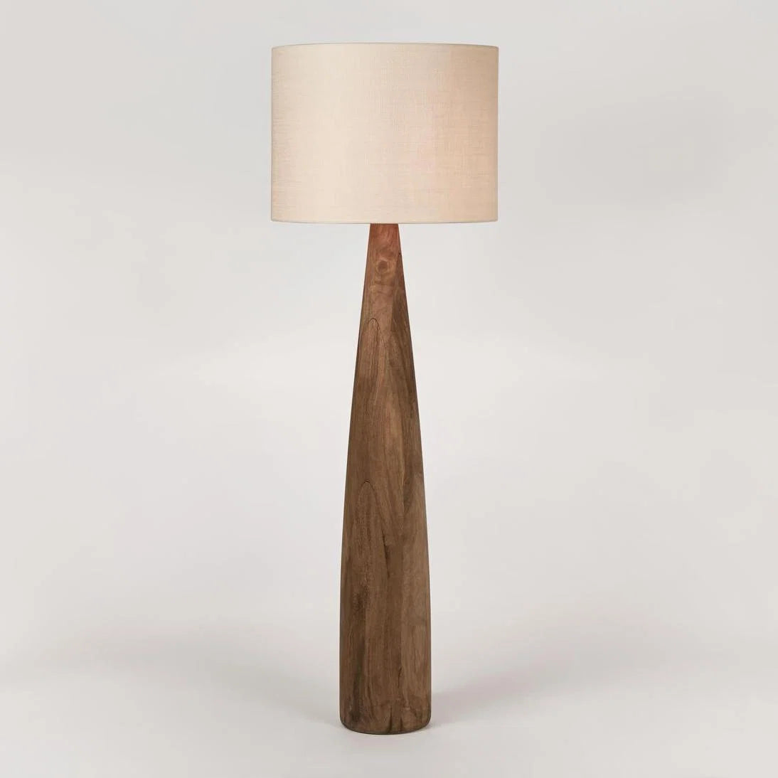 Samson Wood Floor Lamp with Linen Shade