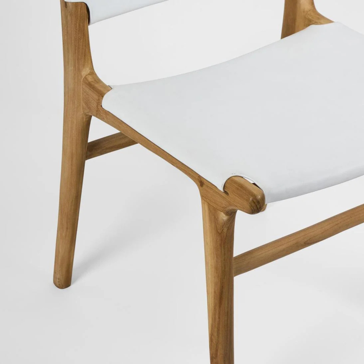 Kempsey Leather Backed Dining Chair - White