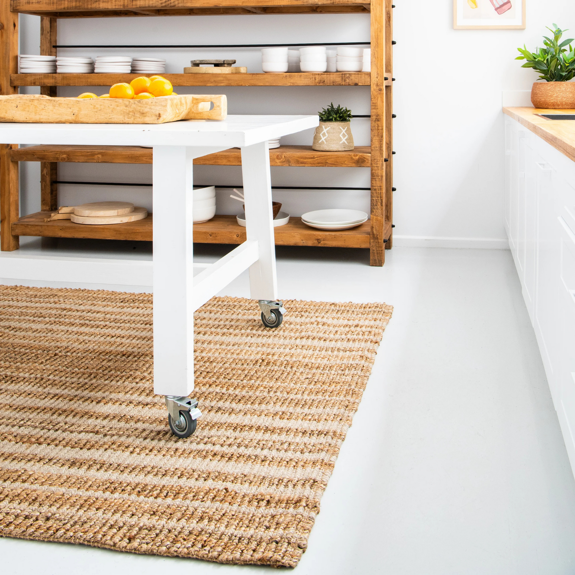 Zebra Lewis Self Stripe Wool &amp; Jute Runner