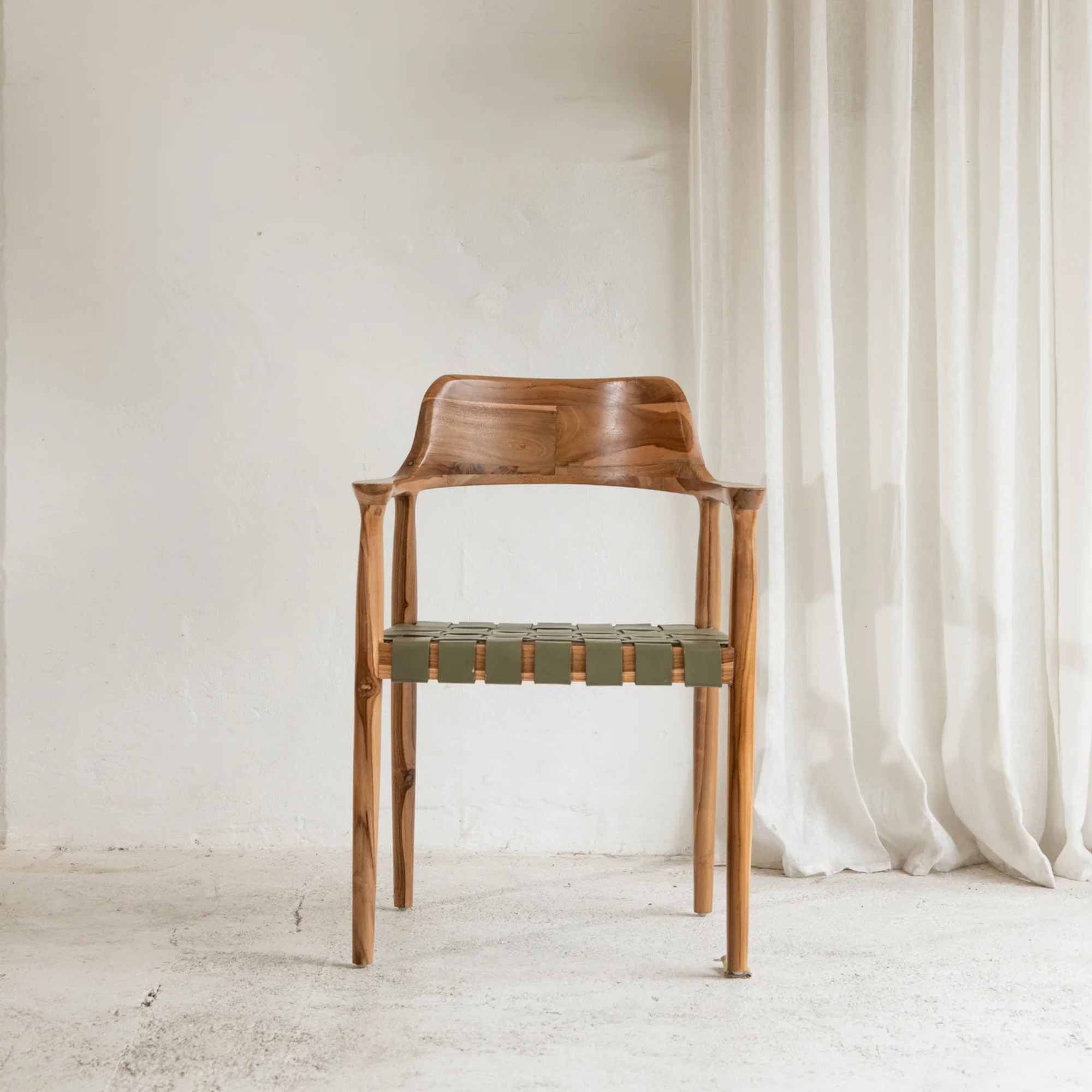 Vivica Dining Chair - Olive Leather