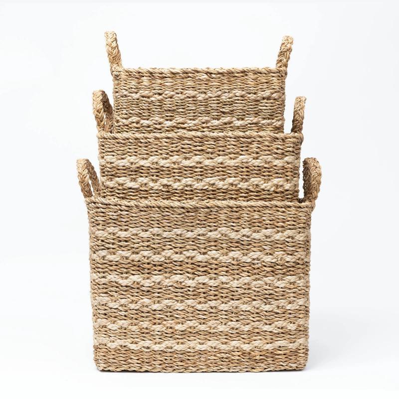 Wicka Sancerre Banded Rectangular Basket