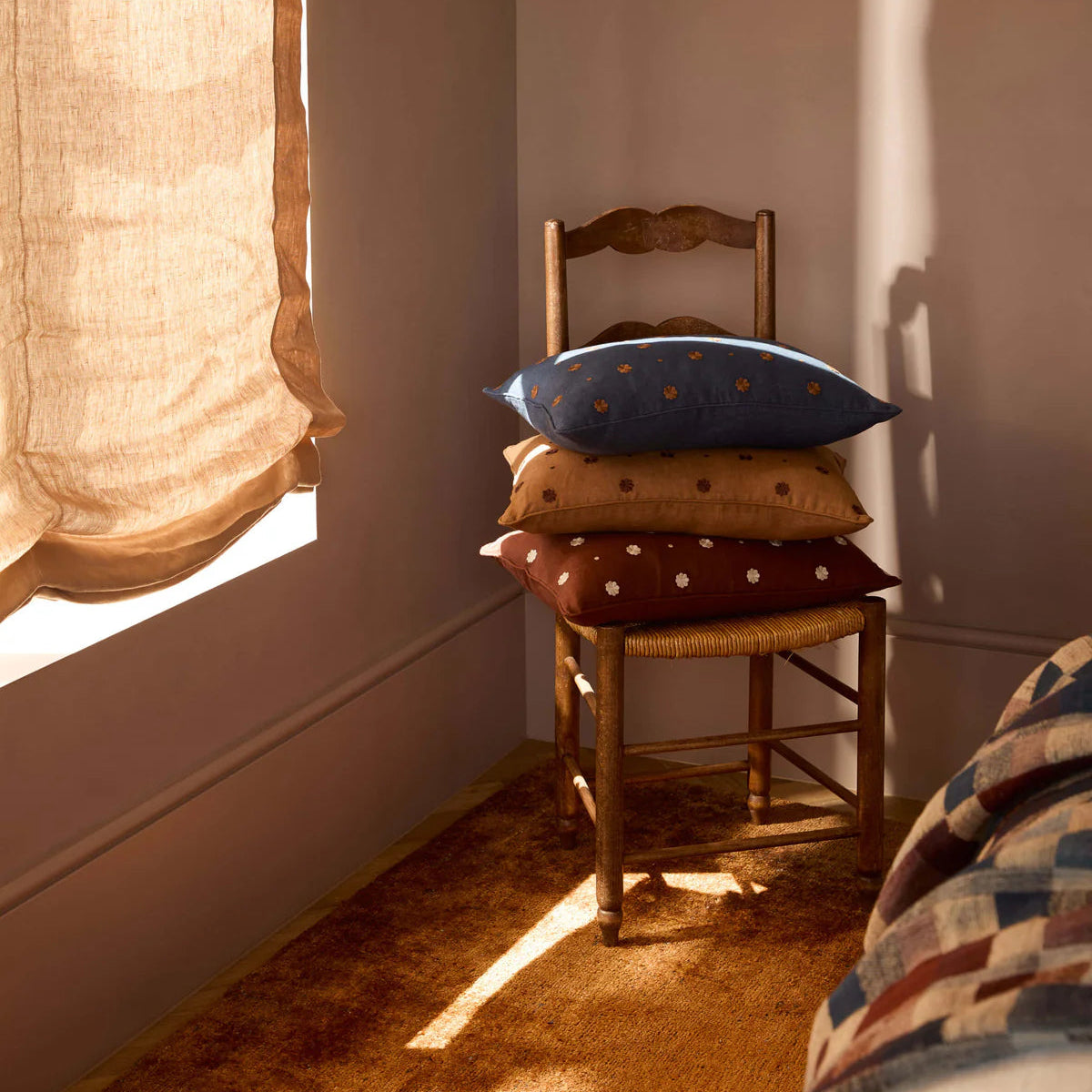 Bonita Indigo Pure Linen Cushion