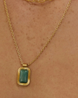 Teo Gold Necklace - Jade