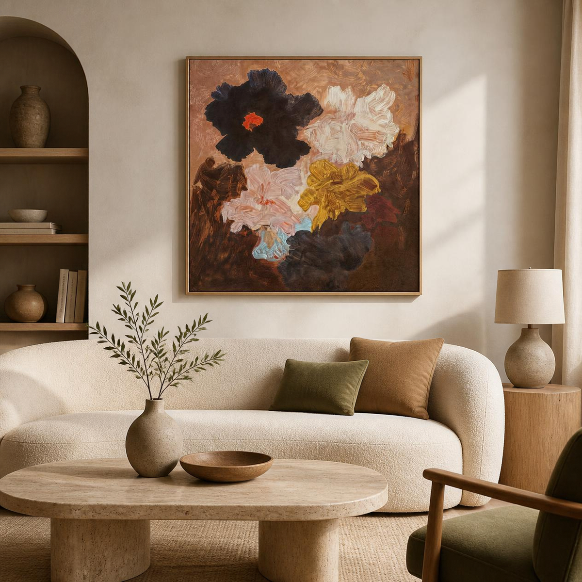 Golden Hour Blooms Canvas Art Print
