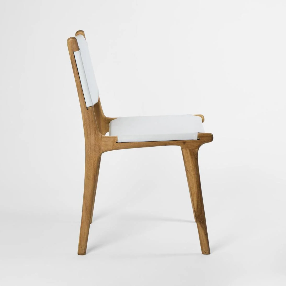 Kempsey Leather Backed Dining Chair - White