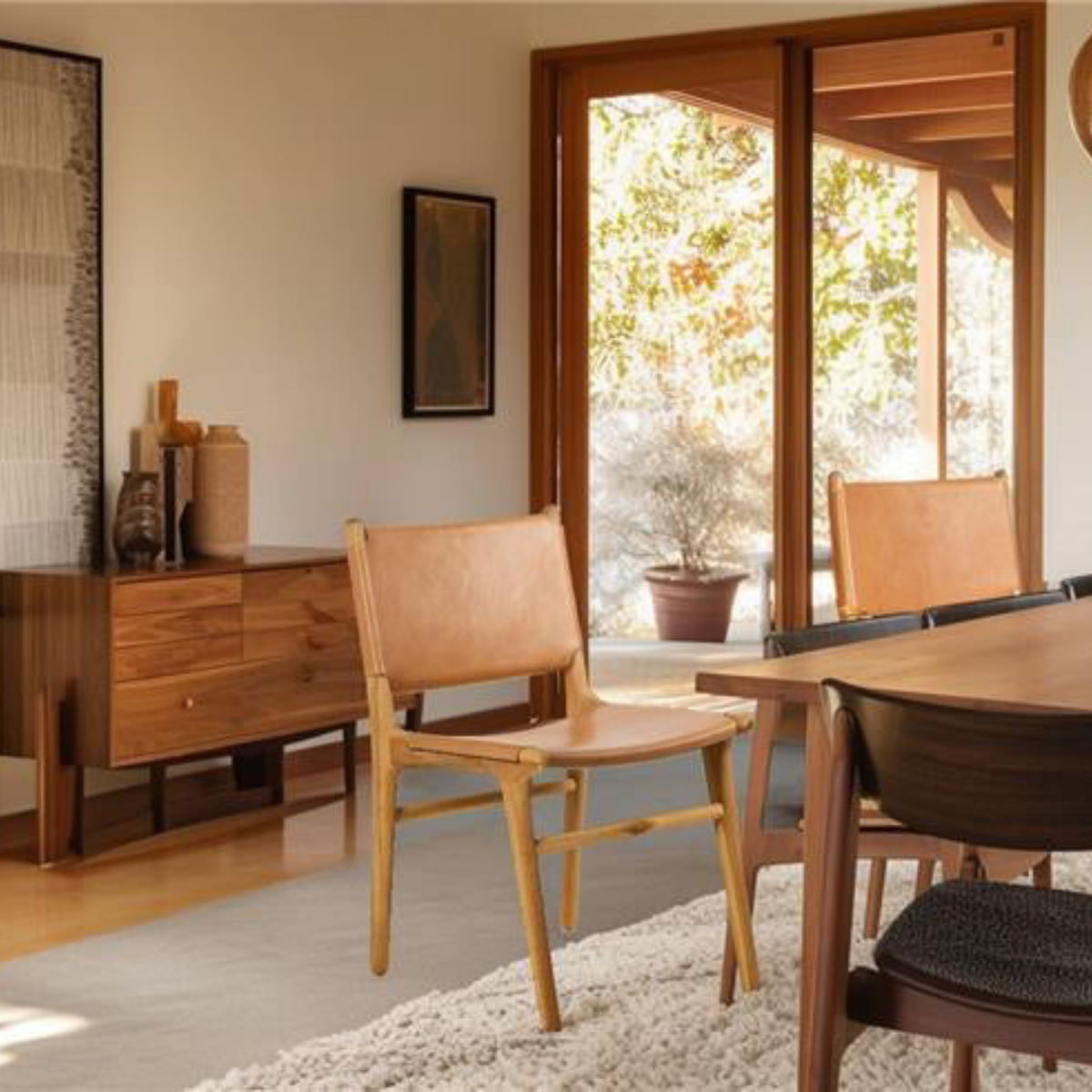 Kempsey Leather Backed Dining Chair - Toffee