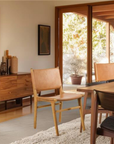 Kempsey Leather Backed Dining Chair - Toffee