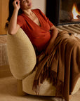 Camille Caramel/Latte Grand Throw